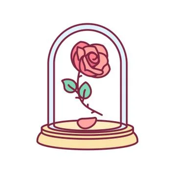 Vector blue rose, glass flask Stock Illustration