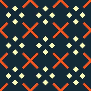 Vector blue seamless pattern repeating with diamond dots and symbol Stock Illustration