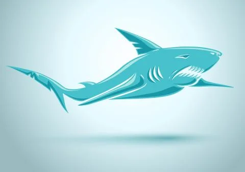 Vector blue shark. Illustration