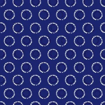Vector blue shibori circle seamless pattern. Suitable for textile, gift wrap  イラスト素材