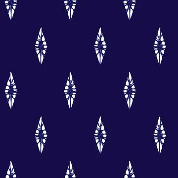 Vector blue shibori simple diamond polka dot seamless pattern. Suitable for t Stock Illustration