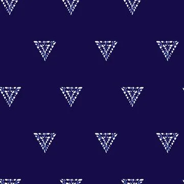 Vector blue shibori simple triangles polka dot seamless pattern. Suitable for 스톡 일러스트