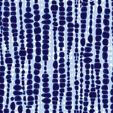 Vector blue shibori vertical blob lines seamless pattern. Suitable for textil Stock Illustration
