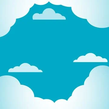 Vector blue sky background with white clouds Stock Illustration