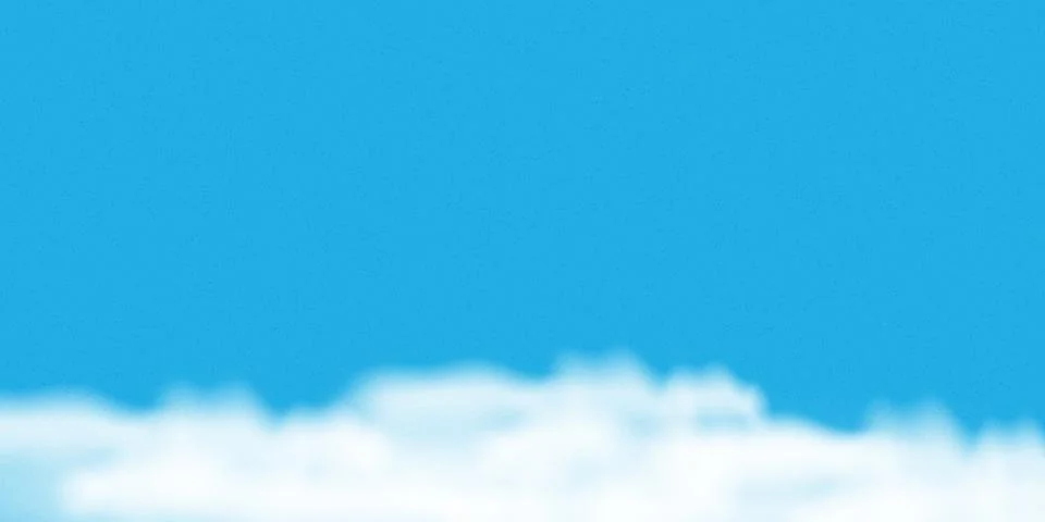 Vector Blue sky with soft white clouds and heavy film grain texture. Abstract Stock Illustration
