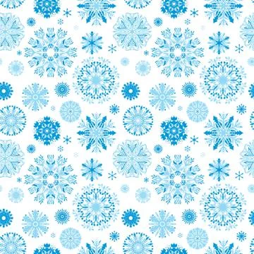 Vector Blue Snow Pattern Stock Illustration