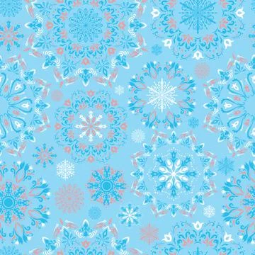 Vector blue snow pattern Stock Illustration