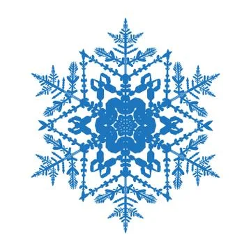 Vector blue snowflake isolated on a white background. EPS 10 Stock Illustration
