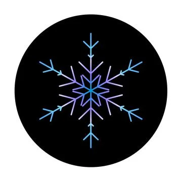Vector blue snowflake at round background icon. illustration for web Stock Illustration
