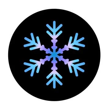 Vector blue snowflake at round background icon. illustration for web Stock Illustration