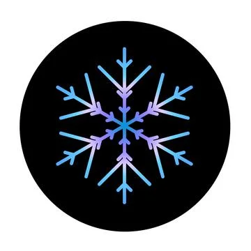 Vector blue snowflake at round background icon. illustration for web Stock Illustration