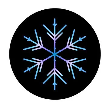 Vector blue snowflake at round background icon. illustration for web Stock Illustration