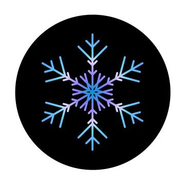 Vector blue snowflake at round background icon. illustration for web Stock Illustration