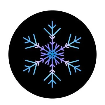 Vector blue snowflake at round background icon. illustration for web Stock Illustration