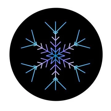 Vector blue snowflake at round background icon. illustration for web Stock Illustration