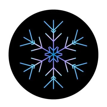 Vector blue snowflake at round background icon. illustration for web Stock Illustration