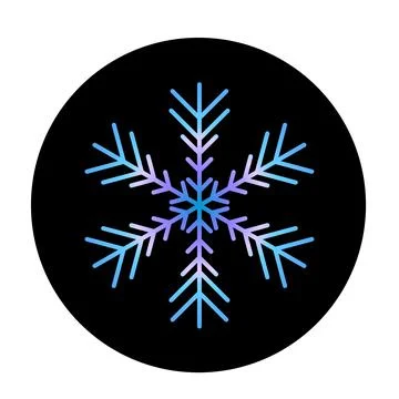 Vector blue snowflake at round background icon. illustration for web Stock Illustration