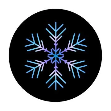 Vector blue snowflake at round background icon. illustration for web Stock Illustration