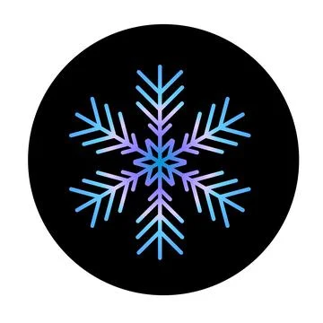 Vector blue snowflake at round background icon. illustration for web Stock Illustration