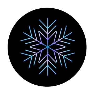 Vector blue snowflake at round background icon. illustration for web Stock Illustration