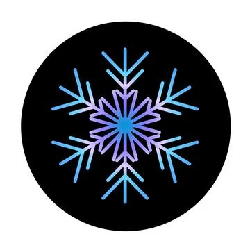 Vector blue snowflake at round background icon. illustration for web Stock Illustration