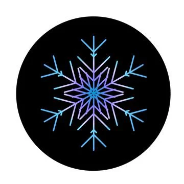 Vector blue snowflake at round background icon. illustration for web Stock Illustration
