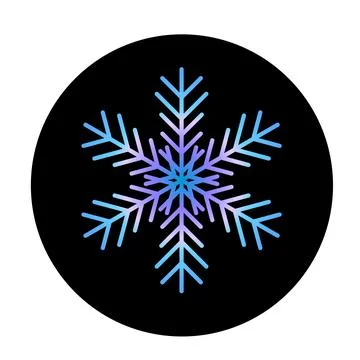 Vector blue snowflake at round background icon. illustration for web Stock Illustration