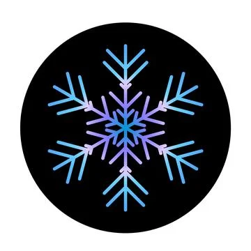 Vector blue snowflake at round background icon. illustration for web Stock Illustration