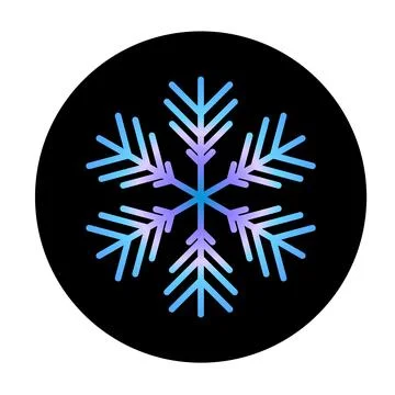 Vector blue snowflake at round background icon. illustration for web Stock Illustration
