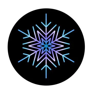 Vector blue snowflake at round background icon. illustration for web Stock Illustration