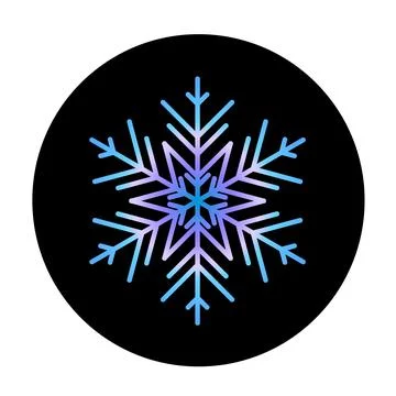 Vector blue snowflake at round background icon. illustration for web Stock Illustration
