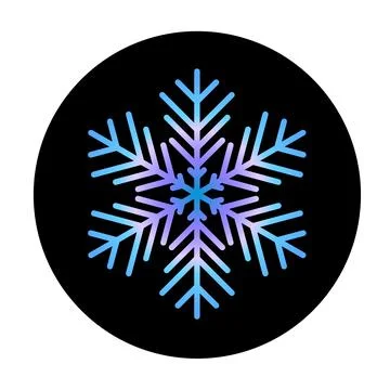 Vector blue snowflake at round background icon. illustration for web Stock Illustration