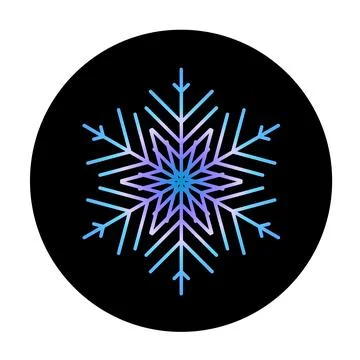 Vector blue snowflake at round background icon. illustration for web Stock Illustration