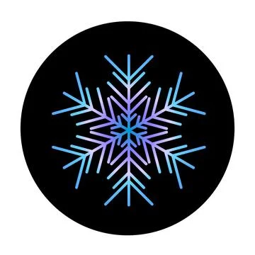 Vector blue snowflake at round background icon. illustration for web Stock Illustration