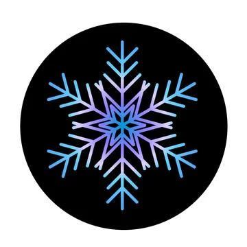 Vector blue snowflake at round background icon. illustration for web Stock Illustration