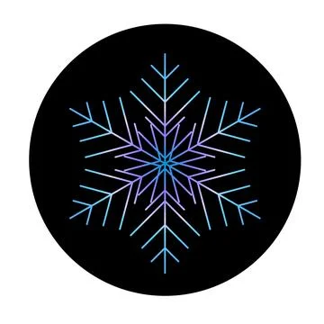 Vector blue snowflake at round background icon. illustration for web Stock Illustration