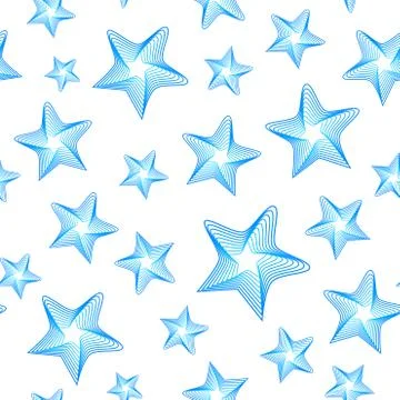 Vector blue stars seamless pattern Stock Illustration