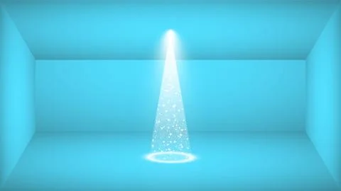 Vector blue studio and Lights Shiny Christmas tree Isolated on Transparent Stock Illustration