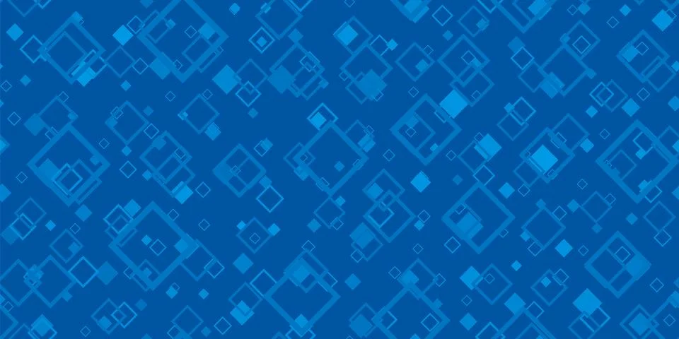 Vector Blue Tech Finance Fintech Background. Abstract Pixel Seamless Pattern. Stock Illustration