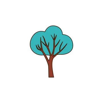 Vector Blue tree in abstraction style with splashes icon. Vector A tree with a 스톡 일러스트