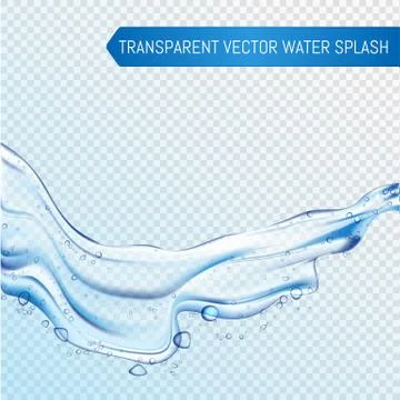 Vector Blue water splash and drops isolated on transparent background. eps 10. Stock Illustration
