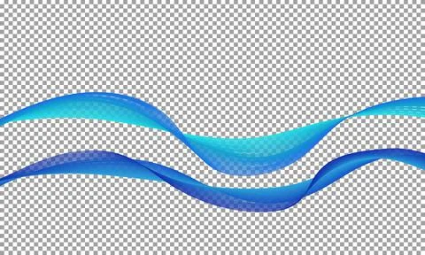 Vector blue water wave layer shape wavy pattern concept on transparent Stock Illustration