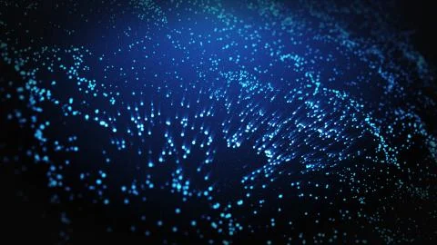 Vector Blue Waves with light showing through Stock Illustration