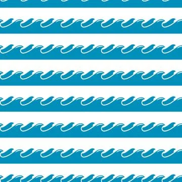 Vector blue waves seamless pattern Illustrazione stock