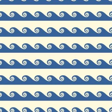Vector blue waves seamless pattern 스톡 일러스트