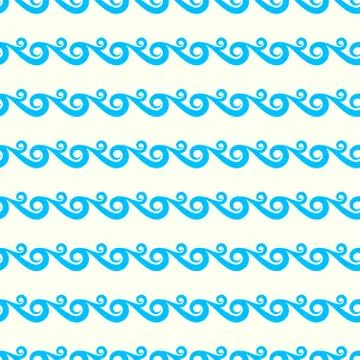 Vector blue waves seamless pattern Stock Illustration