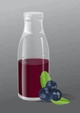 Vector blueberry juice Stock Illustration