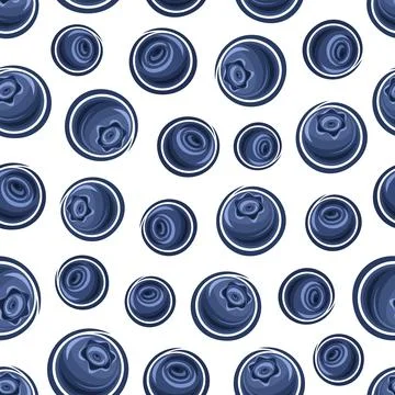 Vector Blueberry Seamless Pattern Stock Illustration