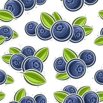 Vector Blueberry Seamless Pattern Stockillustratie