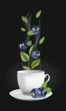 Vector blueberry tea Stock Illustration